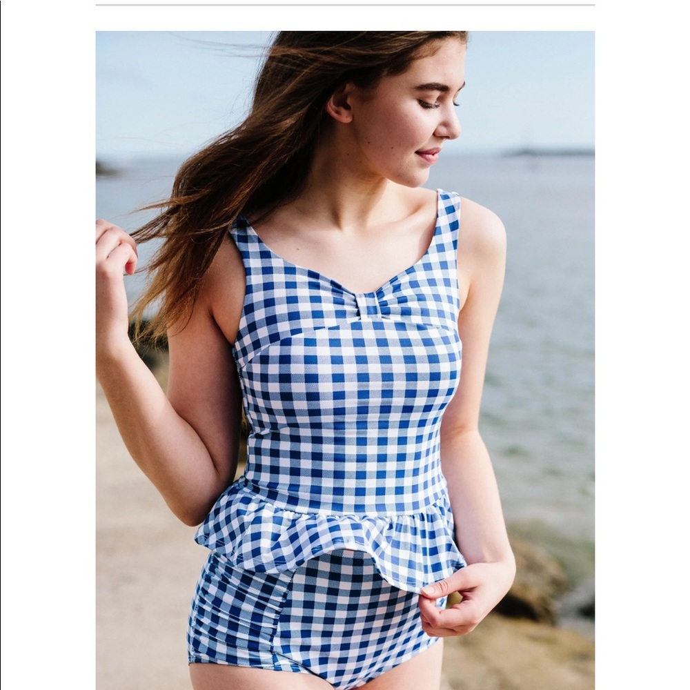 Jessica Rey Celia gingham swim top